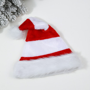 Chapeau de Noël rouge et blanc SOLPOP pour enfants, décoration de Noël classique personnalisable, chapeau de Père Noël en peluche rayé pour adultes - Product Image 4
