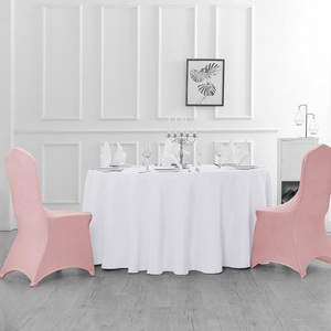 Tovaglia bianca rotonda in poliestere 120 semplice decorazione per eventi di nozze Hotel di lusso - Product Image 3