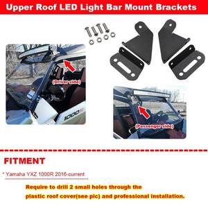 Barra de luz LED para parabrisas delantero de techo superior, soporte de montaje Compatible con modelos <span class=keywords><strong>Yamaha</strong></span> <span class=keywords><strong>YXZ</strong></span> <span class=keywords><strong>1000R</strong></span>, 40 pulgadas - Product Image 4