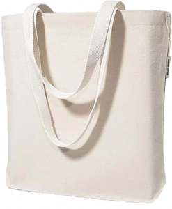 Sac fourre-tout en toile de coton uni de grande taille, nouveau style, en promotion, avec logo personnalisé - Product Image 5