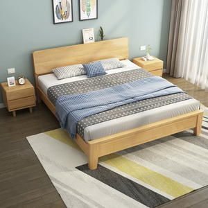 <span class=keywords><strong>Letto</strong></span> in Legno Massello Economico con <span class=keywords><strong>Testiera</strong></span> e Struttura, Adatto per Ville, Hotel e Appartamenti - Product Image 1