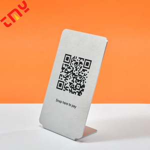 Khắc và in tùy chỉnh thép QR mã kim Loại hiển thị thẻ cho nhà hàng quán cà phê Bảng menu - Product Image 5