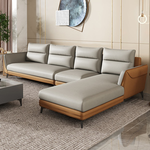 Nordic Style Fabric Sofa L-Shaped Upholstered <b>Foam</b> Filling For Living Room - Product Image 2