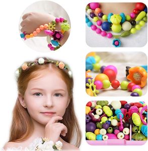 Wholesale DIY Bracelet Jewelry <b>Kit</b> Sets Kids Educational Toy with Colorful Multi-<b>Acrylic</b> Beads Beaded Jewelry <b>Kit</b> - Product Image 3