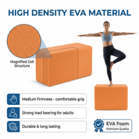 Kinder Pilates & Yoga Blokken - Ecologisch verantwoorde EVA Hoge-Dichtheid Duurzaam Aanpasbaar Eénkleurig Model voor Yoga & Thuisstudio