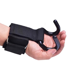 Crochets d'assistance pour haltérophilie, sangles de levage en caoutchouc noir pour entraînement de fitness en salle de sport, équipement unisexe YQ-16655 - Product Image 1
