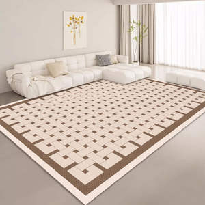 พรมลายเรขาคณิตสไตล์นอร์ดิกมินิมอล รูปทรงสี่เหลี่ยมผืนผ้า ทำจากเส้นใยโพลีเอสเตอร์ ตกแต่งบ้าน ห้องนั่งเล่น ห้องนอน พรมขนาดใหญ่ ปรับแต่งได้ - Product Image 3