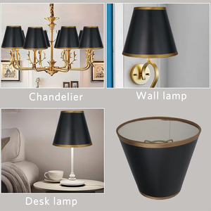 <span class=keywords><strong>Paralume</strong></span> Artigianale in Tessuto Rigido con Design Tradizionale, Ecologico, Attacco <span class=keywords><strong>E14</strong></span>, Finitura Verniciata a Polvere per Lampadari - Product Image 6