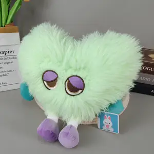 Anneler günü hediye ODM/OEM özelleştirilmiş 20 cm Shaggy yeşil aşk canavar peluş oyuncaklar anne için