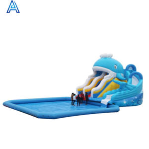 Usine personnaliser énorme grand grand toboggan gonflable de château de videur <span class=keywords><strong>avec</strong></span> <span class=keywords><strong>piscine</strong></span> pour adultes à vendre - Product Image 1