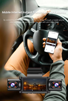 Caméra embarquée WIFI 4 canaux avec écran 3 pouces, enregistreur vidéo, mode parking 24h/24, vision nocturne 360 degrés 4 objectifs, étanche, capteur G, 1080p