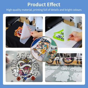 Feuilles de film de <span class=keywords><strong>transfert</strong></span> DTF jet d'encre Film A4 pour imprimante DTF par sublimation Papier de <span class=keywords><strong>transfert</strong></span> mat direct sur film pour T-shirts et tissus - Product Image 6