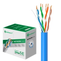 Câble Ethernet Cat 5 en cuivre Brothers-Y 8 conducteurs spécialement conçu pour ne pas s'emmêler et facile à installer, Internet haut débit