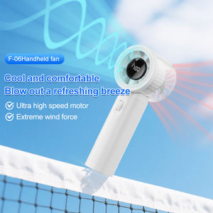 Ventilateur de poche portable à moteur sans balais avec batterie KC rechargeable, affichage numérique, conception de rouleau de refroidissement, bouton - Product Image 3