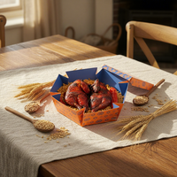 Halal-Restaurant Sechseckige Kraftpapier-Verpackung für Kabsa-Reis, Würziges Hähnchen, Bukhari Mandi, Sushi, Kartoffelchips, Babynahrung