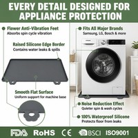 Tapis en silicone pour bac de récupération d'eau de machine à laver avec rebord surélevé pour protéger les sols, les mini-réfrigérateurs, les machines à laver et les sèche-linges