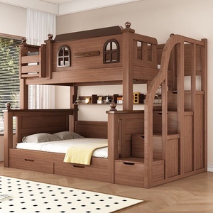 <span class=keywords><strong>Litera</strong></span> de Madera Estilo Castillo de Alta Calidad para Niños con Cajones de Almacenamiento y Escalera, Madera Sólida Ecológica, Directo de Fábrica China - Product Image 6