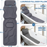 SUREWALHOME Oreiller de bain complet pour baignoire-Oreiller de baignoire extra long et épais avec tête, dos et soutien lombaire Coussin de spa