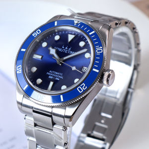 Reloj Mecánico Personalizado MINUTETIME DIY NH35 para Hombre, Esfera Azul de Lujo, Correa de Acero, Movimiento Automático, Resistente al Agua 10 BAR - Product Image 4