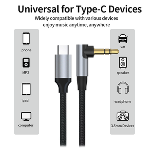 Cable de Audio de 8 Pines Macho a 3.5mm Macho en Ángulo Recto de 90 Grados, Cable de Audio para <span class=keywords><strong>Apple</strong></span> con Conector Chapado en Oro y Trenzado de Nailon para Altavoces de Coche - Product Image 2