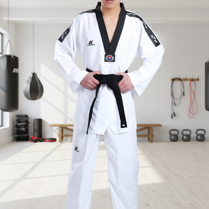 Uniforme de Artes Marciales Unisex para Niños, Cómodo, para Taekwondo ITF, <span class=keywords><strong>Dobok</strong></span>, Poliéster/Algodón, Hunsongs WTF <span class=keywords><strong>Fighter</strong></span> Uniform-16 - Product Image 1