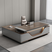 Meubles de bureau de luxe en MDF en gros, ensemble table et chaise de bureau convertible, mobilier de bureau en bois, bureau en forme de L