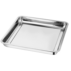 Stainless Steel Square <b>Tray</b> <b>Set</b> 4 Sizes Microwave Safe For Hotel Kitchen Serving <b>Baking</b> Grilling - Product Image 5