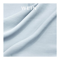 WI-B05 benutzer definierte Blumen Multi Color Crinkle gedruckt Pure Pearl Blue Chiffon Stoff für Mode Mädchen Kleid