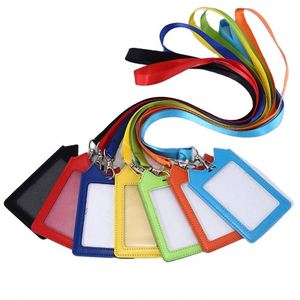 PU Faux Leather Cardholder with Multi-Card Slots Digital Printed Work Badge Student Lanyard Meal Card Holder - Product Image 1