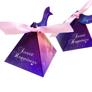 High-quality Wholesale Custom Cheap Luxury Wedding Ribbon Candy Gift Paper Favor Boxes Sweets