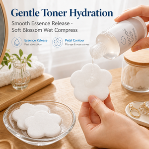 Tampons en coton biodégradables jetables doux et préformés pour le nettoyage du visage et le démaquillage OEM - Product Image 2