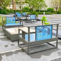 Neues chinesisches Design: Modernes, minimalistisches Aluminium-Outdoor-Sofa-Set mit wasserdichten Kissen und Hohlraum-Design, drei Sitzoptionen für