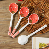 Cuillère à soupe en céramique fraise créative, style Japandi, pour la maison, le restaurant, les mariages, les fêtes, vaisselle, cuillère à dessert en porcelaine mignonne