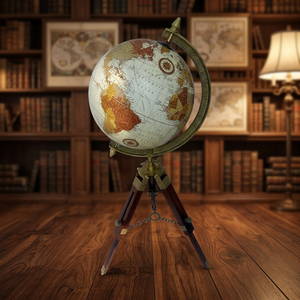 Support de trépied en bois de Style nautique bureau décoratif rotatif monde Globe artisanat Art Style carte du monde Globe - Product Image 3