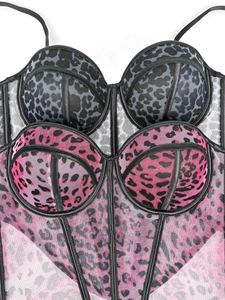 Cami in pizzo <span class=keywords><strong>leopardato</strong></span> elegante Lingerie Sexy termica per il tipo di chiusura in vita elastica primavera/estate - Product Image 5