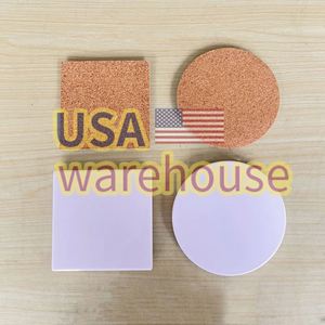<b>Coaster</b> With Back Sublimation Custom Printed Round Square Blank Cork <b>Ceramic</b> <b>Coasters</b> for Drinks - Product Image 1