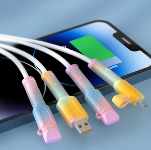Housse de protection de câble de données en silicone pour Dual C Anti Break Dust Protective Charging Cable Cover pour <span class=keywords><strong>iPhone</strong></span> <span class=keywords><strong>Android</strong></span> - Product Image 1