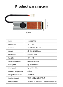 Oscoo कुशल उच्च स्तर m.2 nvme sd 1TB tlc pcie gen5 आंतरिक ठोस राज्य ड्राइव और पीसी के लिए स्वतंत्र कैश के साथ - Product Image 6