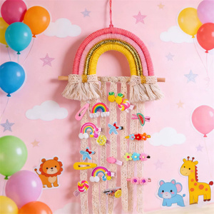 Support mural arc-en-ciel pour nœuds et pinces à cheveux pour filles, organisateur de barrettes, présentoir de rangement pour chambre de bébé, décoration, cadeau - Product Image 6