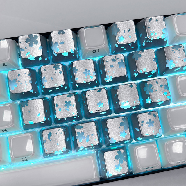 XVX Heart Butterfly Gaming Keycaps - PC Translucent IMD Technology Backlit Mechanical Keyboard Custom Keycap Set for Gamer Gift