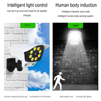 Lampe murale de sécurité extérieure étanche IP65 avec simulation de caméra de surveillance, 77 LED, détecteur de mouvement solaire, fausse caméra de surveillance