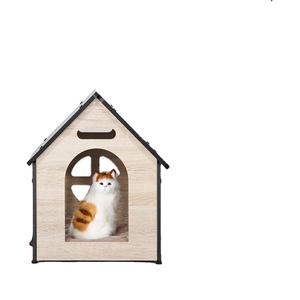 Grande casa ecologica per cani elegante in legno gabbia per animali domestici, adatta per casa per cani interna ed esterna - Product Image 1