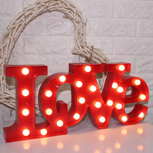 Personalizzato metallo LED marquee lettere vintage luce lampadina lettera segno i segni della lettera di amore di nozze per le decorazioni di nozze - Product Image 1