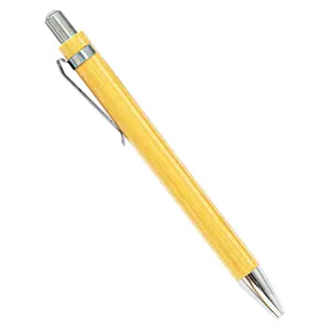 Writing office Eco-friendly wooden 1.00mm bamboo Retractable ballpoint pen