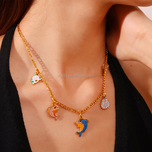 Ciondolo Personalizzato in Acciaio Inossidabile con Logo Smaltato, a Tema Oceano (Delfino, Conchiglia, Polpo) per Acquario, Zoo, Regalo, Fai da Te, Collana, Portachiavi, Borsa - Product Image 5