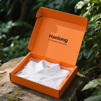 T-shirt recyclable vêtements emballage cadeau Express carton Kraft boîtes à vêtements à fines rayures boîte de chemise de qualité supérieure pour robe