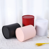 Grande boîte cadeau ronde noire en carton laminé UV, écologique, réutilisable, recyclable, imperméable et portable - Vente en gros