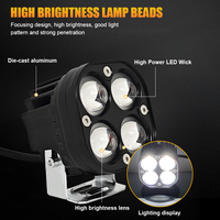 Nouvelle lampe de travail LED 3 pouces 40W 12V 3500K à faisceau spot jaune carré pour voiture, moto, bateau, tout-terrain, camion, universelle