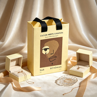 Sacs cadeaux en papier beige personnalisés avec votre propre logo personnel, sac de shopping