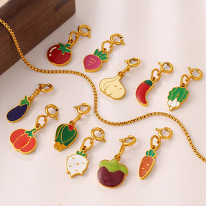 Dijes de Acero Inoxidable Antideslustre con Forma de Vegetales, Lindos Accesorios de Joyería Hechos a Mano, Colgantes Metálicos para Collares y Pulseras - Product Image 3